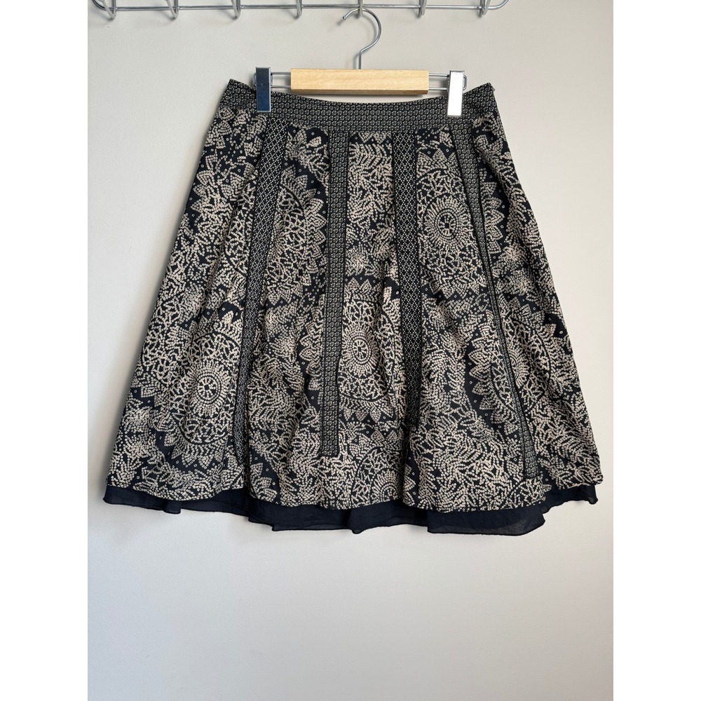 Esprit Mandala Print Cotton Knee Length Skirt Size 4 Boho Hippie Cottagecore Y2K